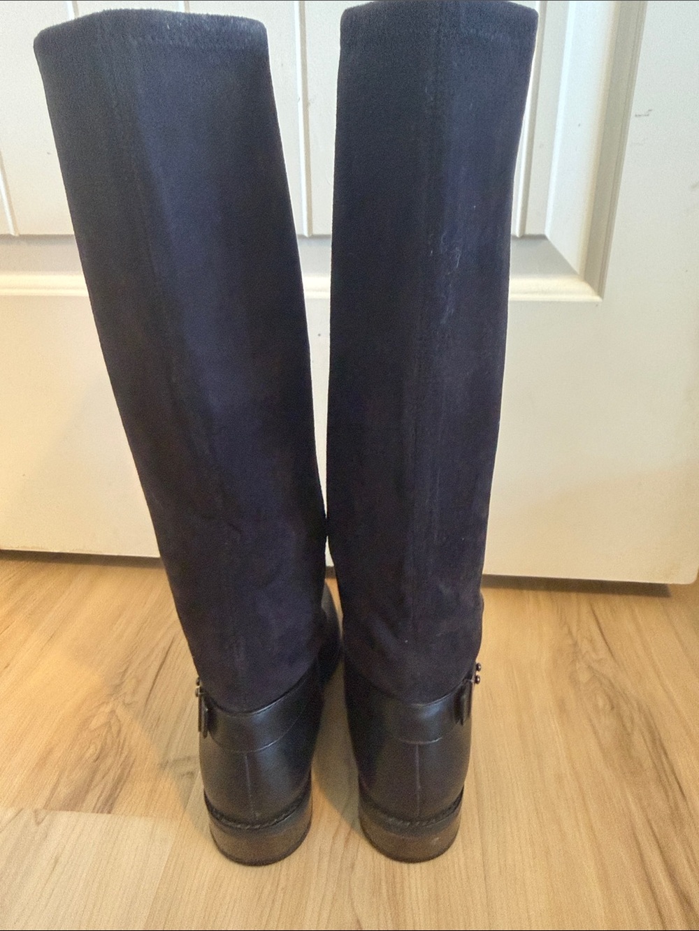 Cole Haan Adler Leather and Suede Tall Riding Boots - Picture 4 of 8